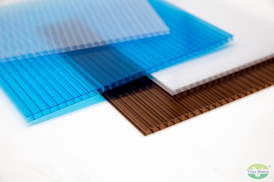 Tấm Lợp Lấy Sáng Rỗng VinaHome Tem Xanh 6mm (ly) Poly Cao Cấp