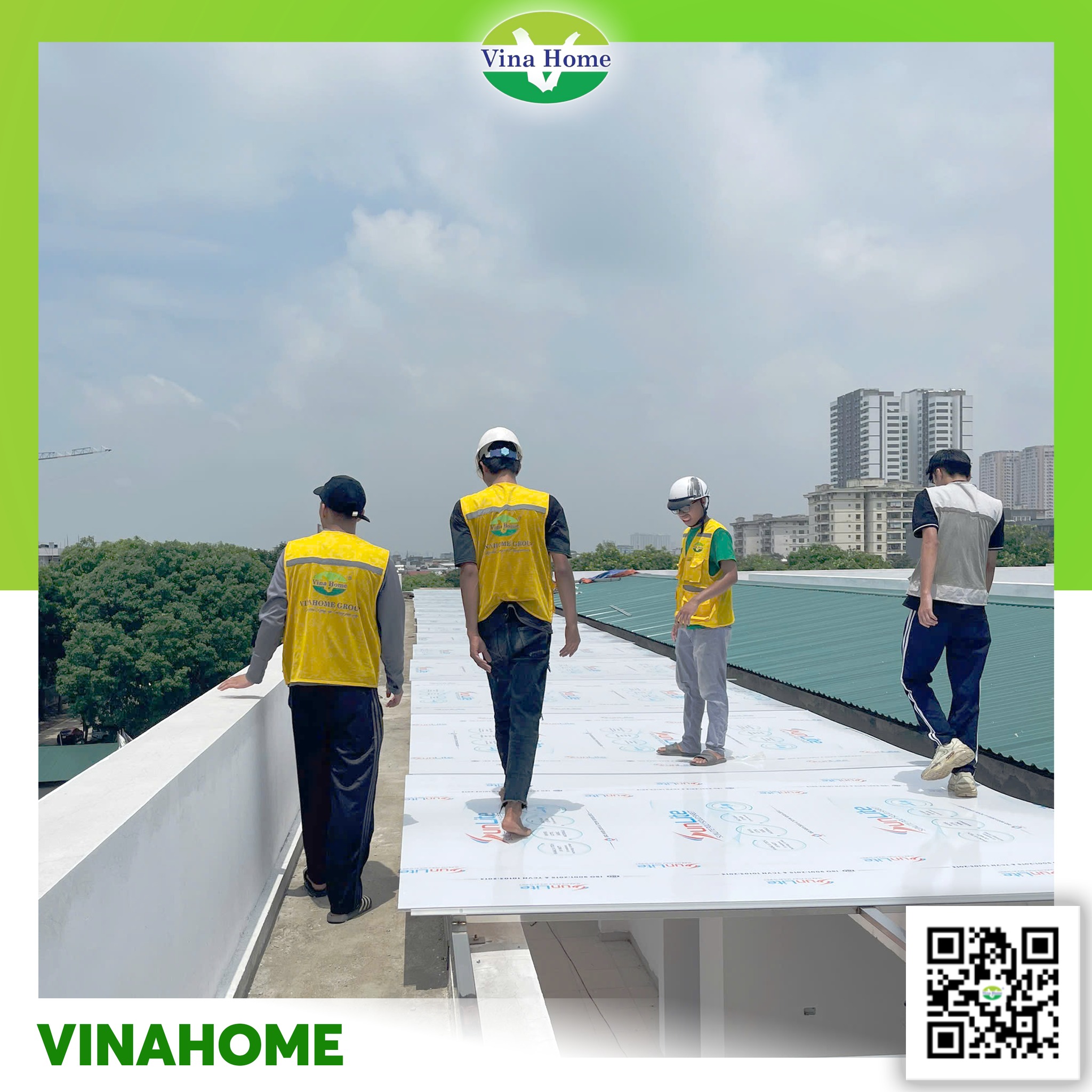 Vinahome thi công tấm Polycarbonate