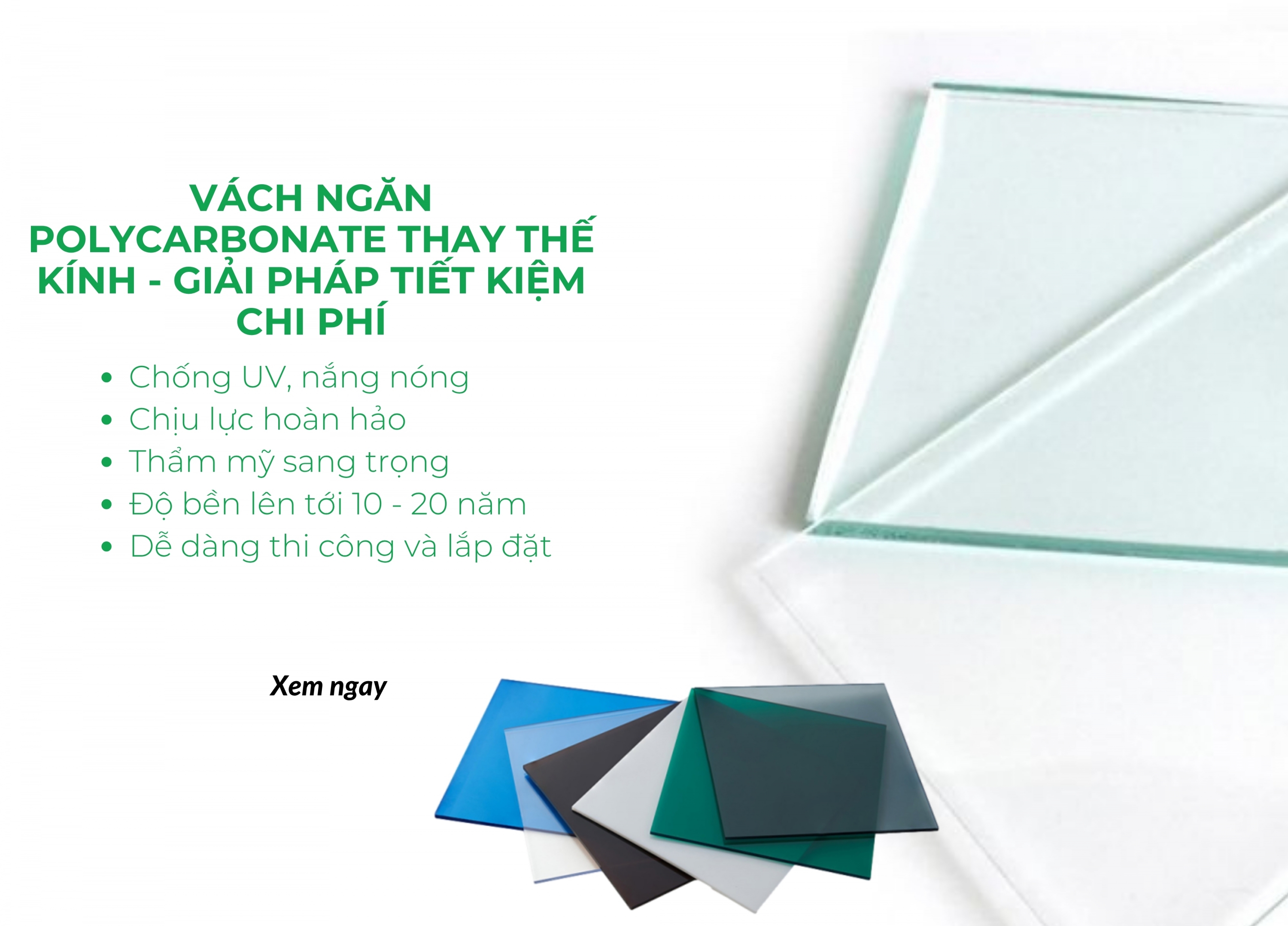 Vách ngăn Polycarbonate thay thế kính - Giải pháp tiết kiệm chi phí